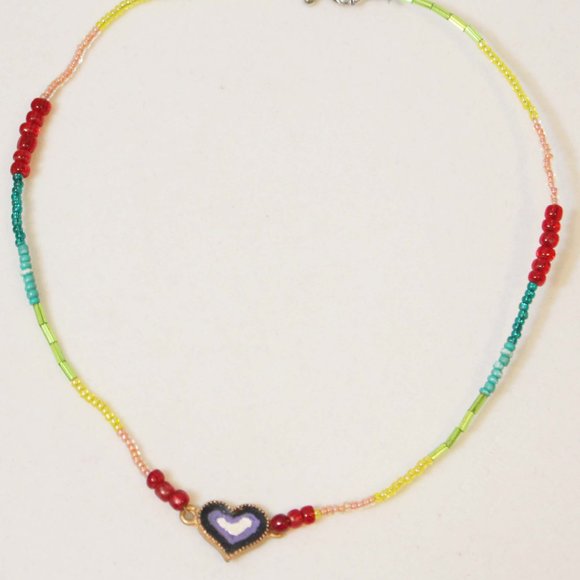 Handmade Unisex LGBTIQA Gay Pride NonBinary Trans Beaded Wire Choker Necklace - Picture 5 of 5